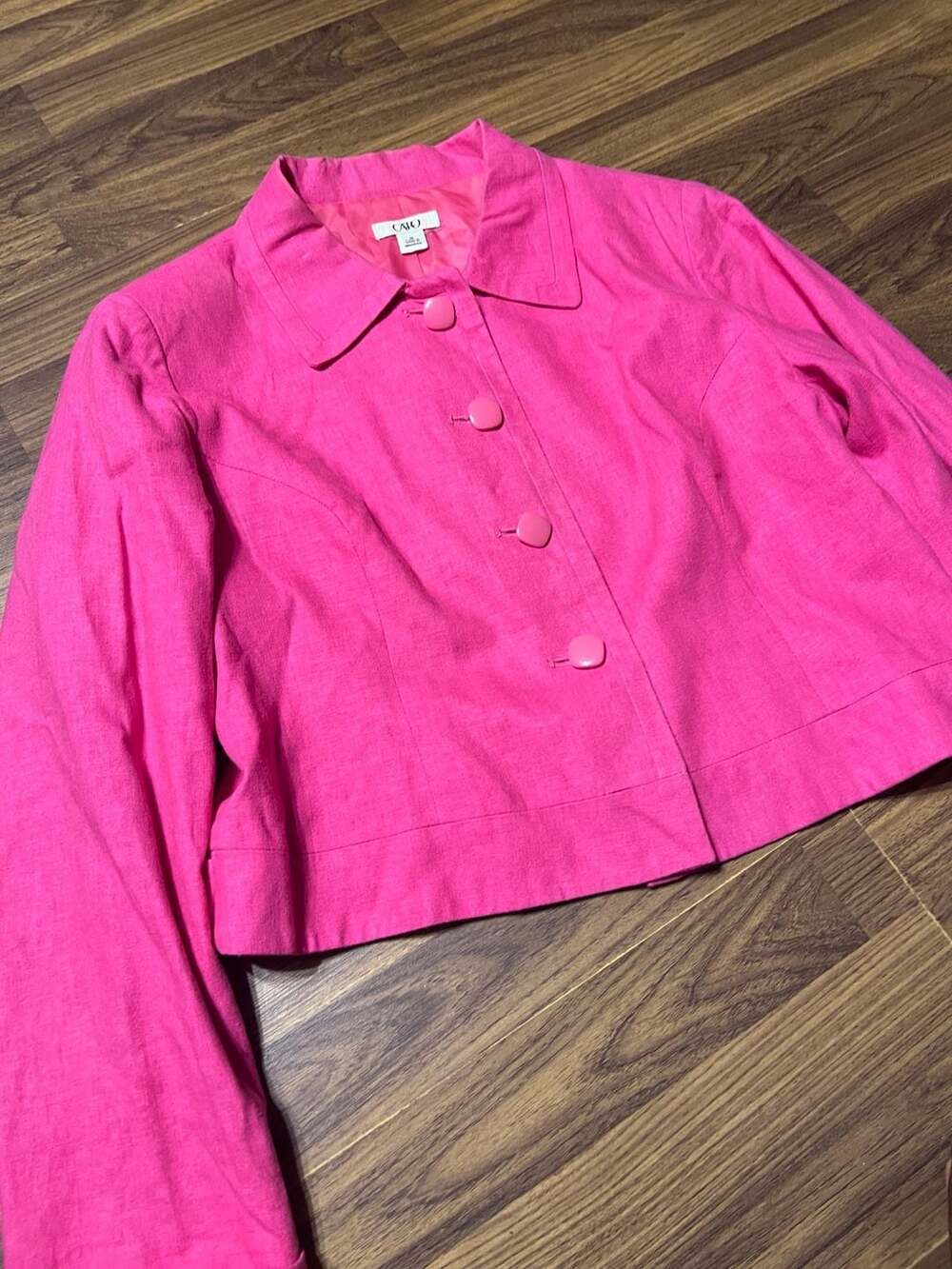 Cato Women’s Hot Pink Blazer Size 14 Big Buttons Bubblegum Pink Jacket